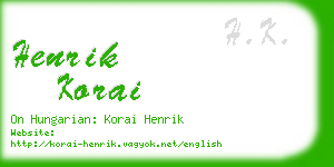 henrik korai business card